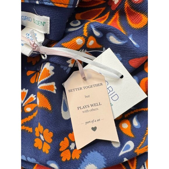 Sigrid Olsen Floral Size XS/S Two Pieces Skirt Tank Top Blue Orange NWT - Picture 8 of 13